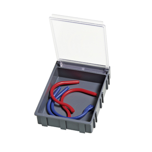 Snap-lid box grey large 4 pcs