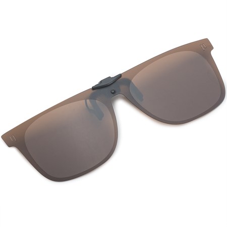 Clip-on w Flip-up, Brown, brown polarised (85-90%) 54-18